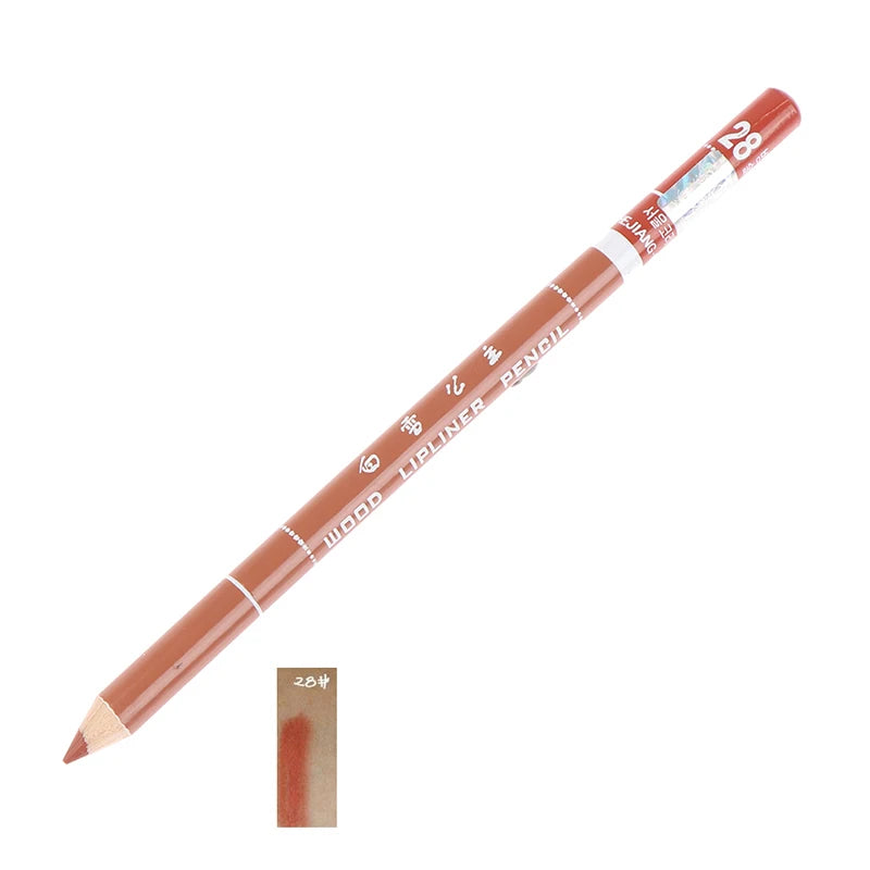 1 Pièce Crayon à Lèvres Professionnel en Bois – Waterproof, Longue Tenue, Maquillage des Lèvres pour Femmes, Outil Beauté