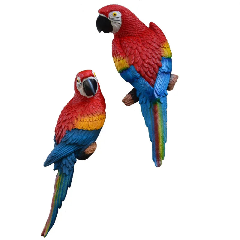 Resin Parrot Wall Sculpture – Decorative Garden & Home Ornament