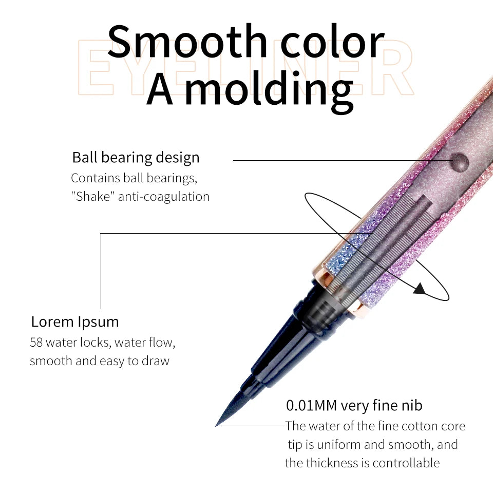 Eyeliner liquide longue tenue – Stylo colle pour cils noir, maquillage waterproof précision intense