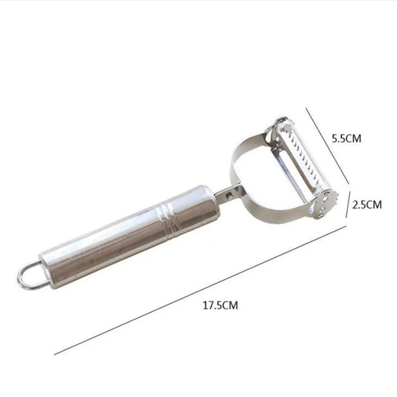 Dual Stainless Steel Julienne Peeler – Vegetable & Fruit Peeler, Potato, Carrot, Cucumber Slicer and Grater Tool