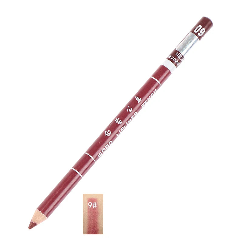 1 Pièce Crayon à Lèvres Professionnel en Bois – Waterproof, Longue Tenue, Maquillage des Lèvres pour Femmes, Outil Beauté