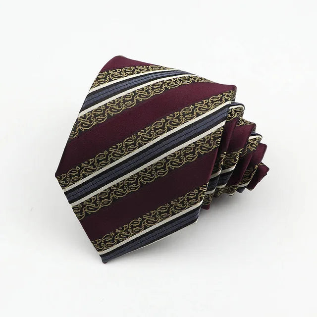 « Cravate Homme 8 cm – Rayée & Style Paisley »