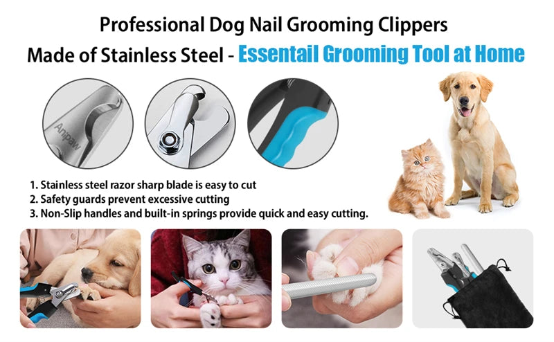 Professional Pet Nail Clipper with Safety Guard – Stainless Steel Grooming Tool
