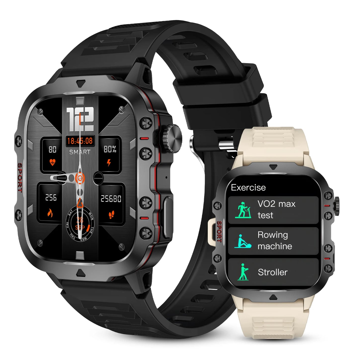 2025 High Quality 420mah Smart Watch 1.96 Inch TFT BT Phone Calls Health and Fitness Tracking 3ATM WaterproofSmartwatch
