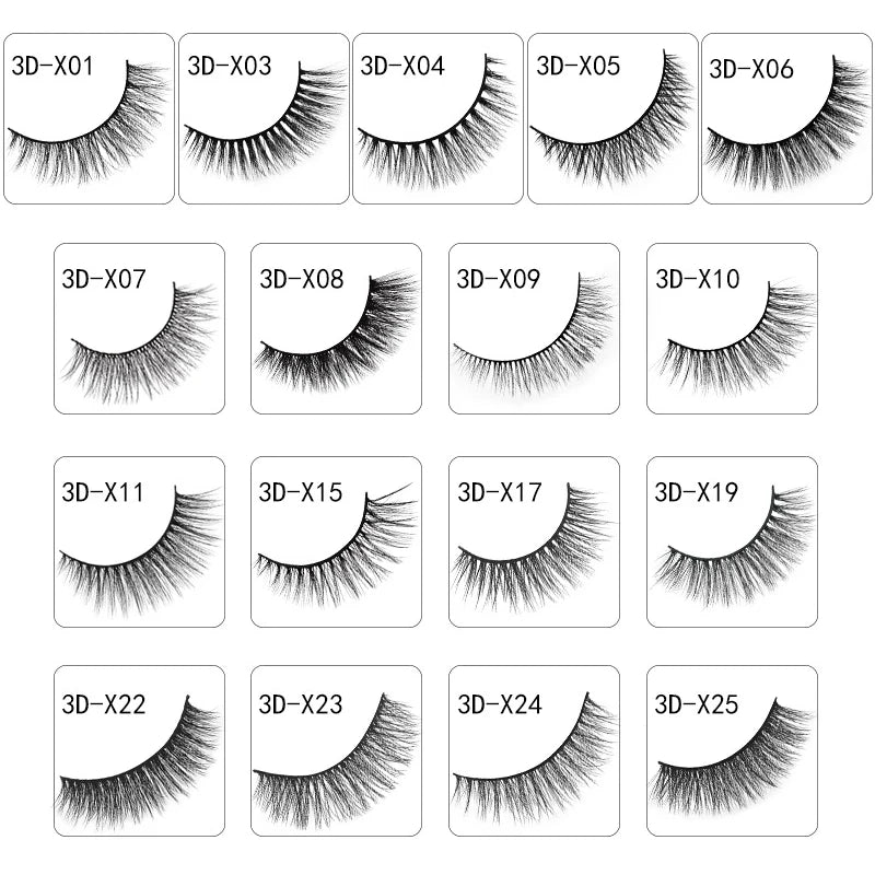 3 paires 29 styles – Cils 3D en vison synthétique, doux et épais, volumineux et légers – Cils faits main avec outils de maquillage pour les yeux