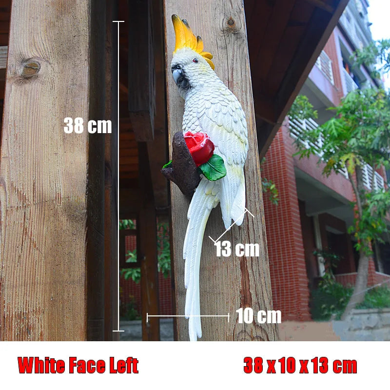 Resin Parrot Wall Sculpture – Decorative Garden & Home Ornament