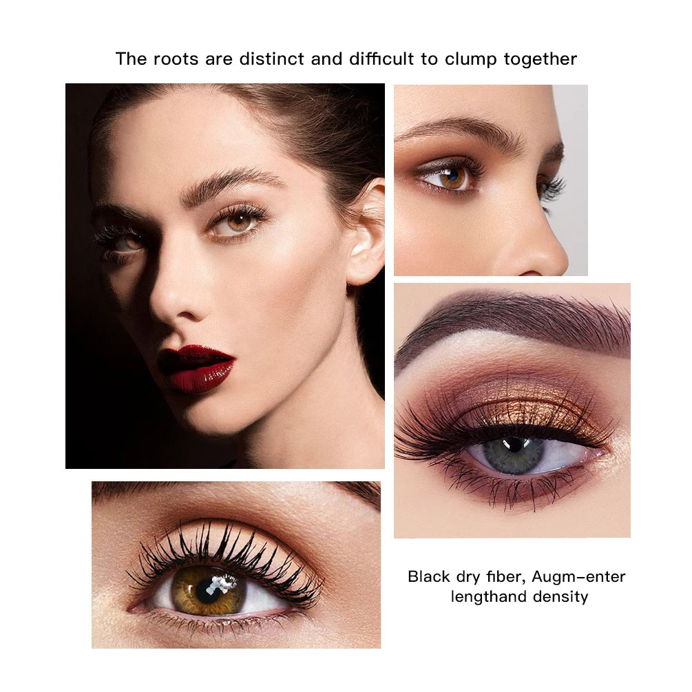 Mascara  noir 4D volume waterproof extensions cils allongeant liquide maquillage yeux