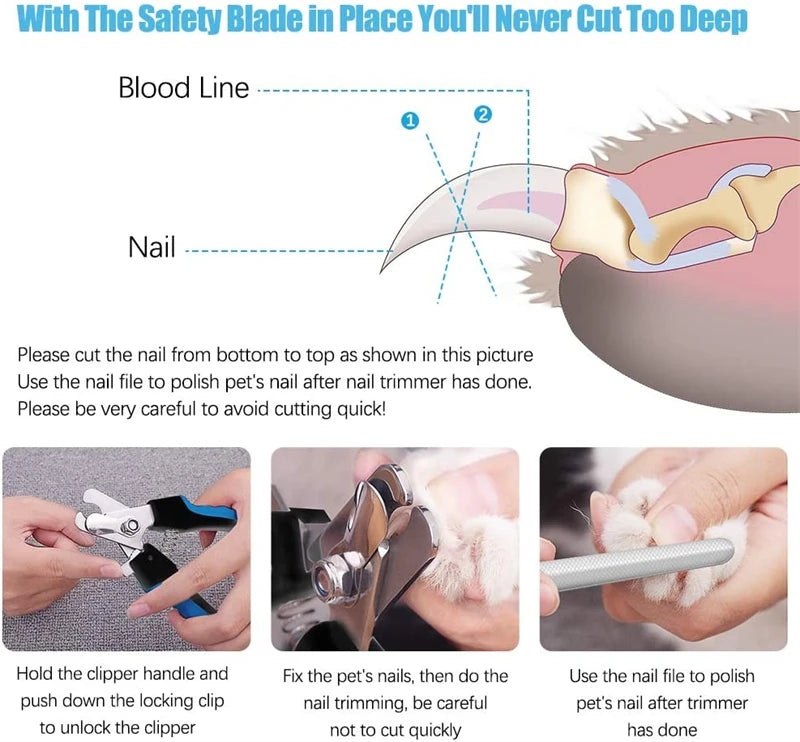 Professional Pet Nail Clipper with Safety Guard – Stainless Steel Grooming Tool