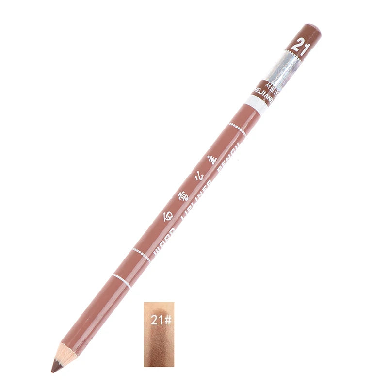 1 Pièce Crayon à Lèvres Professionnel en Bois – Waterproof, Longue Tenue, Maquillage des Lèvres pour Femmes, Outil Beauté
