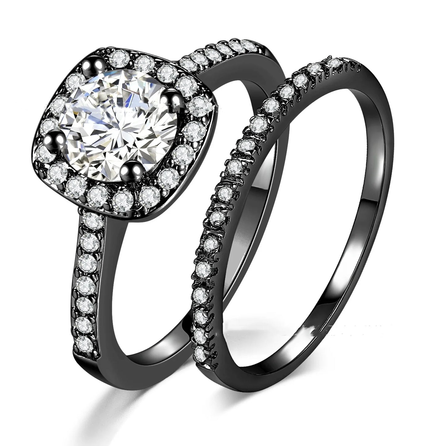 Wholesale Bulk Wedding Rings Couple Set Cubic Zircon Finger Ring Fine Fashion Jewelry