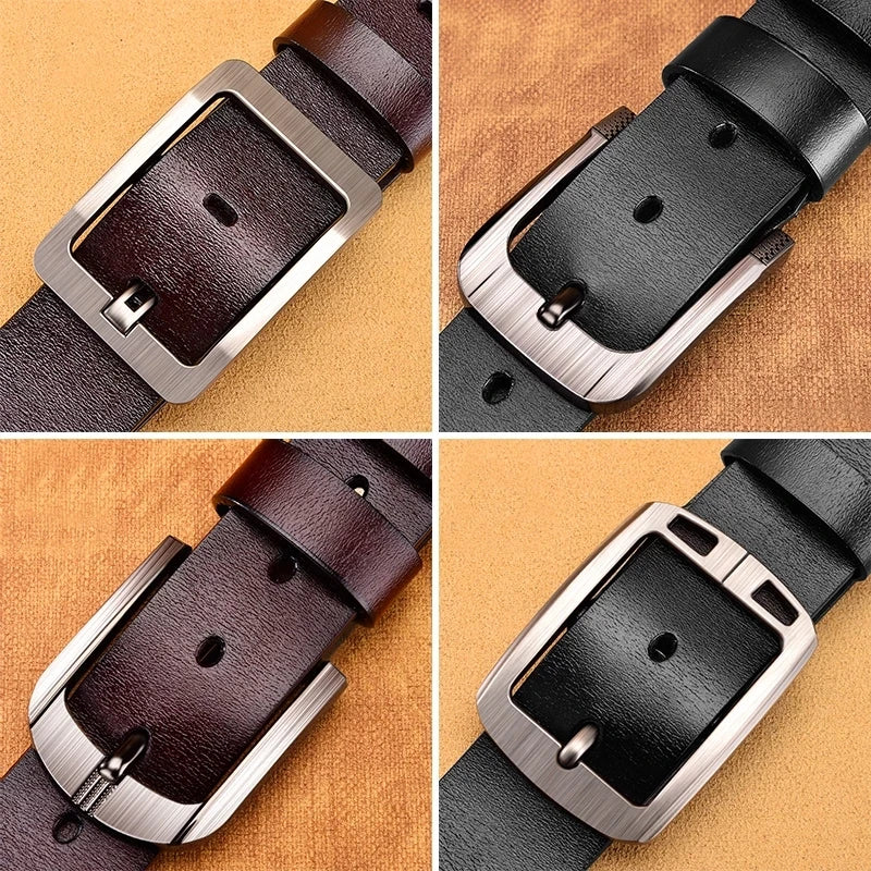 Ceinture Homme en Cuir de Haute Qualité – Boucle Classique, Style Décontracté ou Business, Ceinture en Jean Élégante