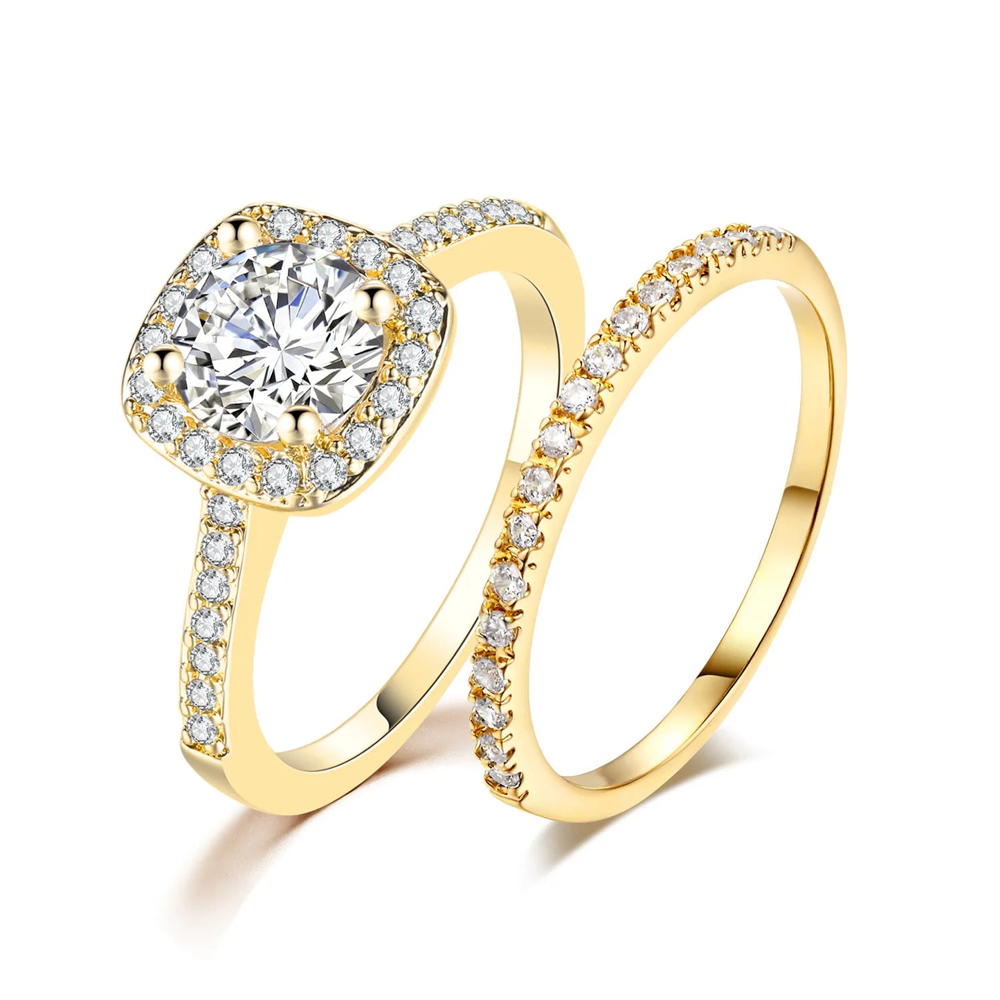 Wholesale Bulk Wedding Rings Couple Set Cubic Zircon Finger Ring Fine Fashion Jewelry