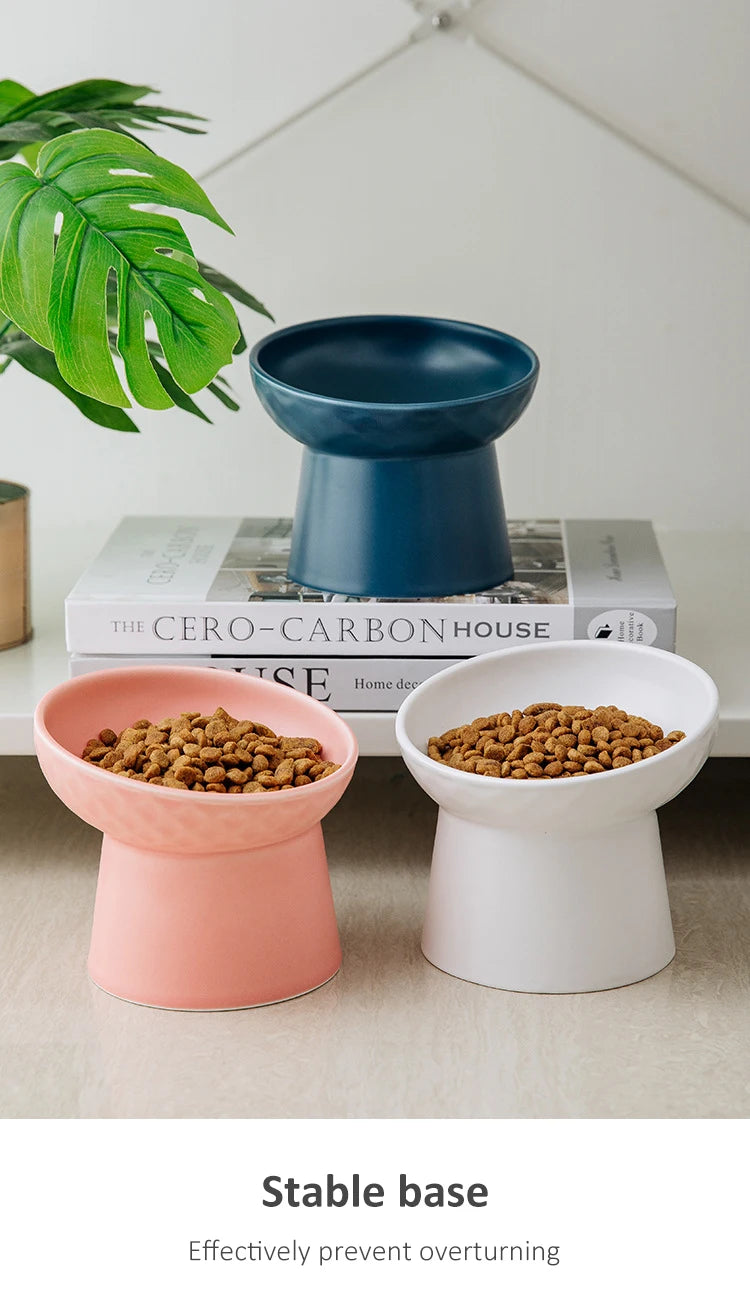 Nordic Ceramic Elevated Pet Bowl – Raised Food & Water Bowl for Cats & Dogs