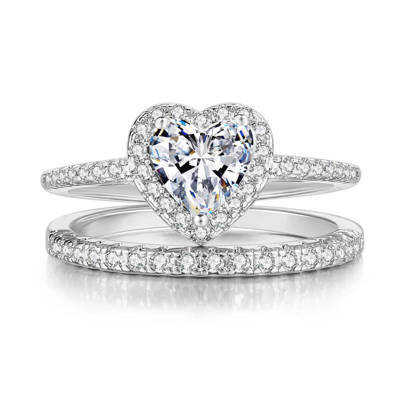 Wholesale Bulk Wedding Rings Couple Set Cubic Zircon Finger Ring Fine Fashion Jewelry