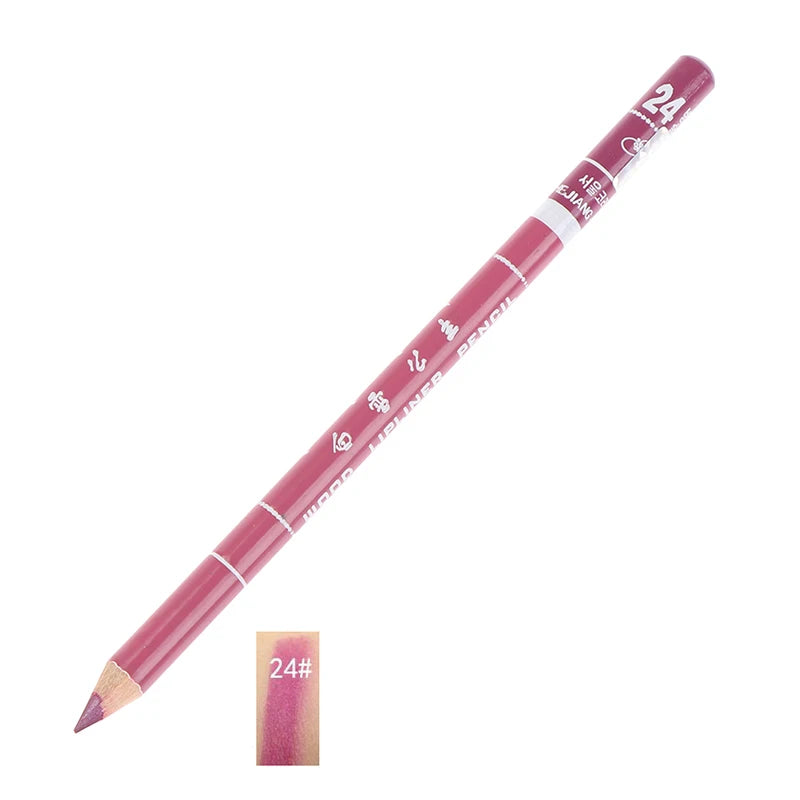 1 Pièce Crayon à Lèvres Professionnel en Bois – Waterproof, Longue Tenue, Maquillage des Lèvres pour Femmes, Outil Beauté