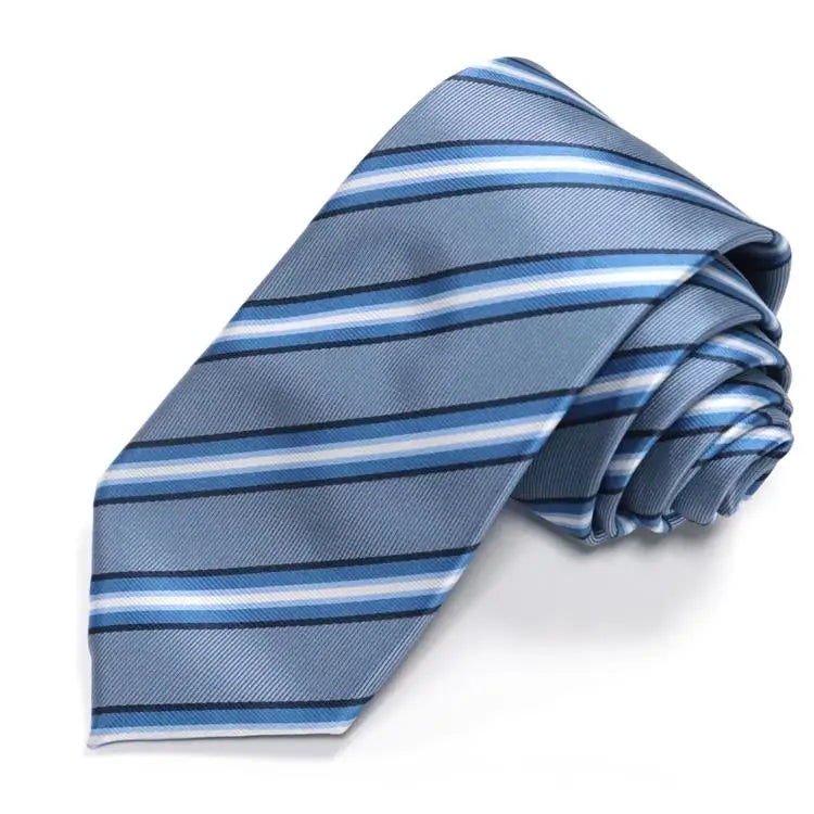 « Cravate Homme Senior – Polyester Rayée Bleu »