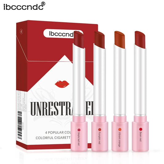 Ensemble de lèvres imperméables à 4 bâtons durables – Rouge à lèvres mat longue durée avec finition transparente – Cadeau parfait pour la Saint-Valentin pour elle