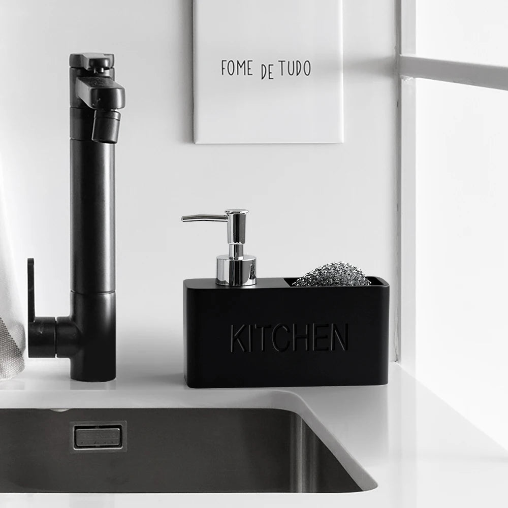 Modern Kitchen Soap Dispenser Set – Sponge & Brush Organizer