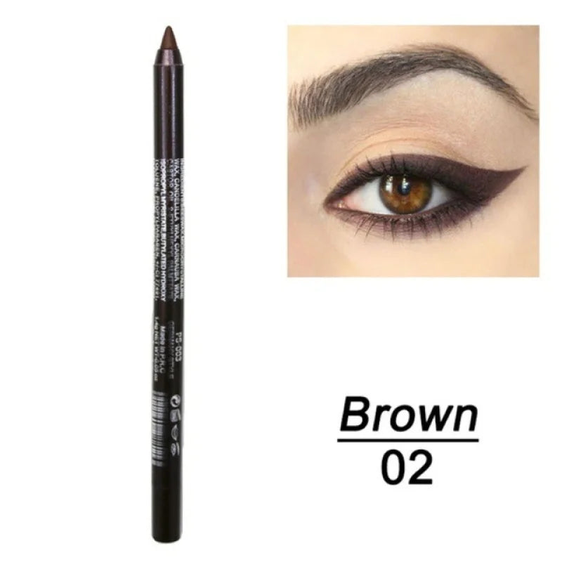 Crayon Eyeliner 14 Couleurs — Longue Tenue, Waterproof, Pigmentation Intense, Teintes Vert et Marron, Maquillage Mode pour Femmes