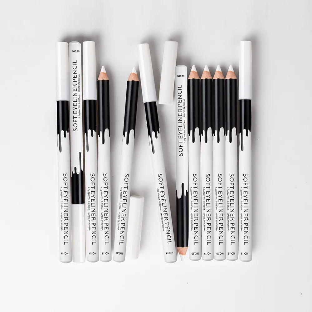 Crayon Eyeliner pour Femmes — longue tenue, waterproof, haute pigmentation, blanc, disponible en 1 à 10 pcs, maquillage des yeux