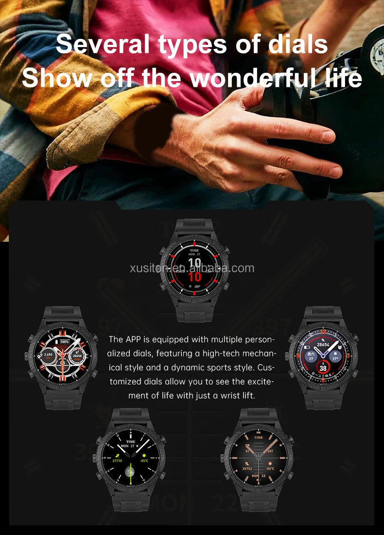 Montre Connectée JS MARQ 2025 Homme – Haute Qualité, Style Sport & Fashion, 100 Modes, Podomètre, Écran Rond HD 1,39", Appels Bluetooth, Contrôle Musique, Suivi Cardiaque – Compatible Android