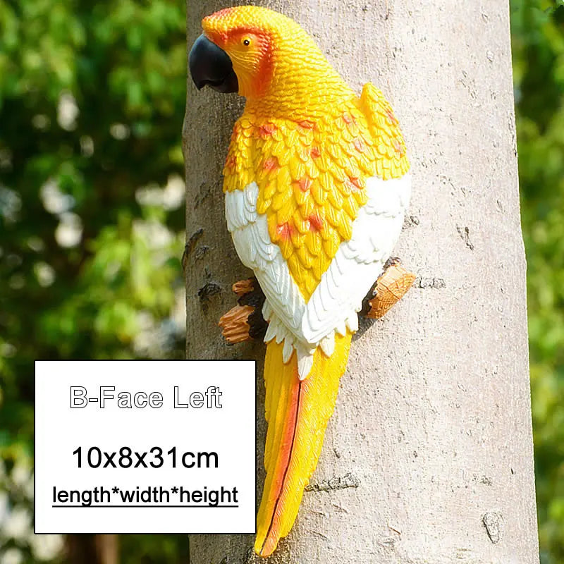 Resin Parrot Wall Sculpture – Decorative Garden & Home Ornament