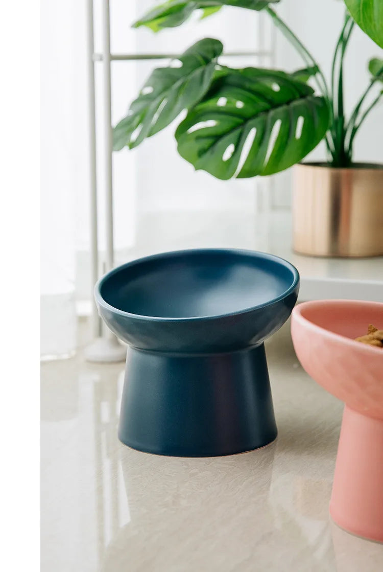 Nordic Ceramic Elevated Pet Bowl – Raised Food & Water Bowl for Cats & Dogs