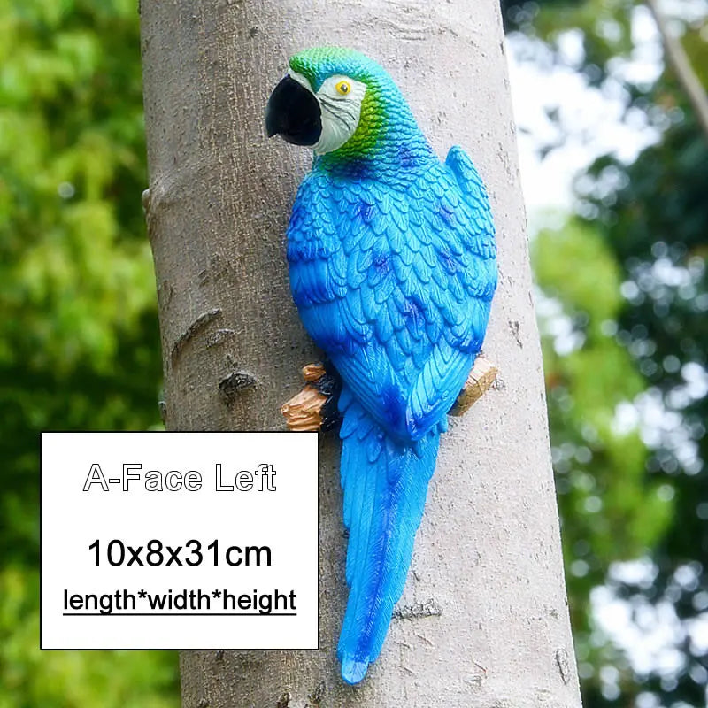 Resin Parrot Wall Sculpture – Decorative Garden & Home Ornament