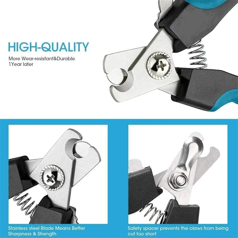 Professional Pet Nail Clipper with Safety Guard – Stainless Steel Grooming Tool