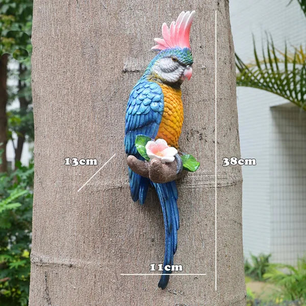 Resin Parrot Wall Sculpture – Decorative Garden & Home Ornament