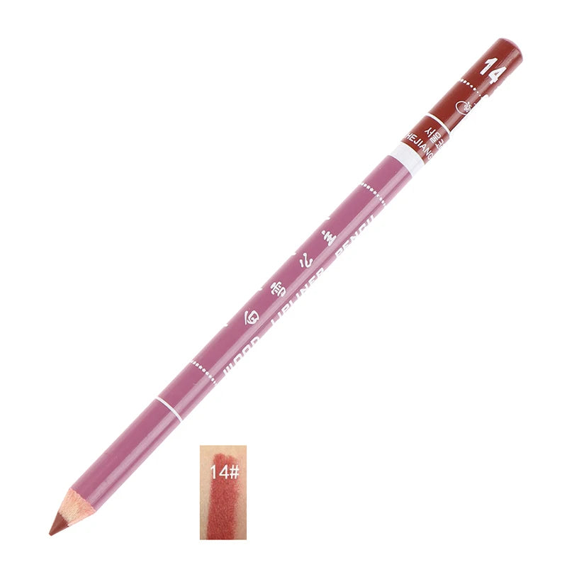 1 Pièce Crayon à Lèvres Professionnel en Bois – Waterproof, Longue Tenue, Maquillage des Lèvres pour Femmes, Outil Beauté