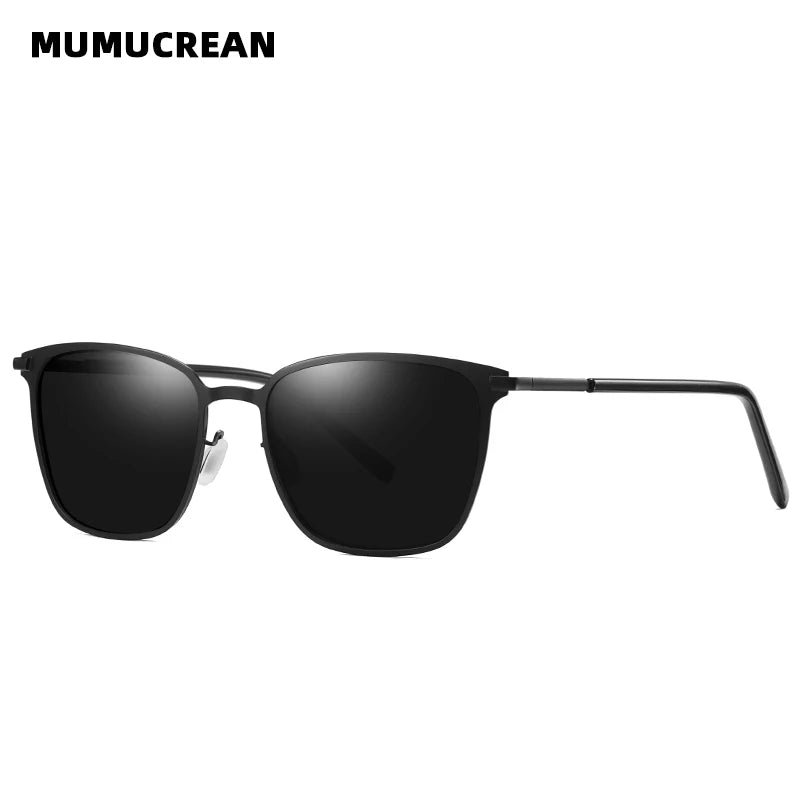 Nouvelles lunettes de soleil pour hommes – Monture carrée en métal | Verres polarisés | Lunettes de conduite avec vision nocturne