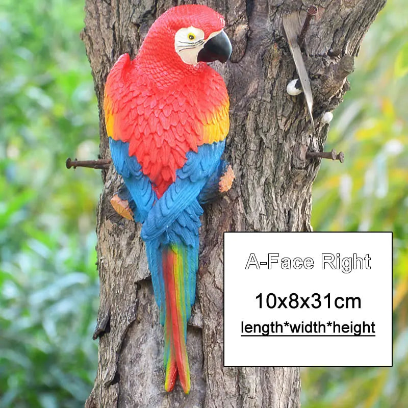 Resin Parrot Wall Sculpture – Decorative Garden & Home Ornament