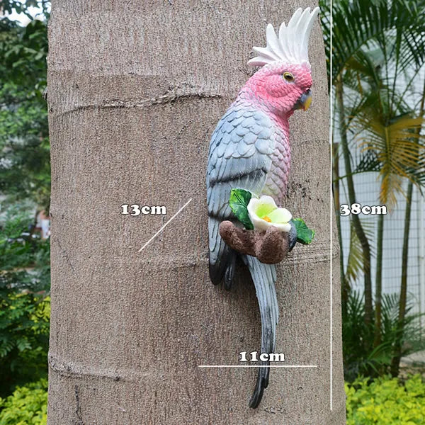 Resin Parrot Wall Sculpture – Decorative Garden & Home Ornament
