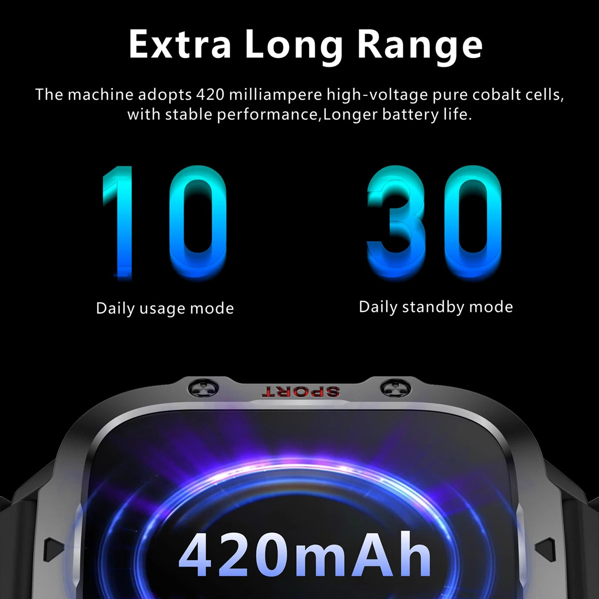 2025 High Quality 420mah Smart Watch 1.96 Inch TFT BT Phone Calls Health and Fitness Tracking 3ATM WaterproofSmartwatch