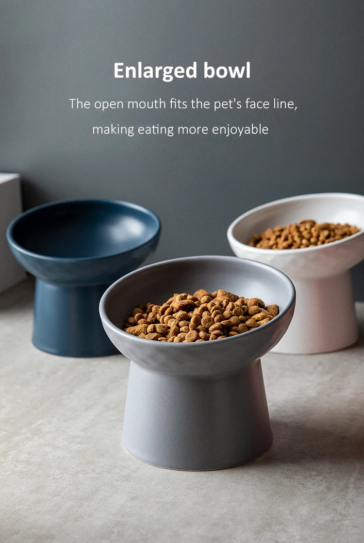 Nordic Ceramic Elevated Pet Bowl – Raised Food & Water Bowl for Cats & Dogs