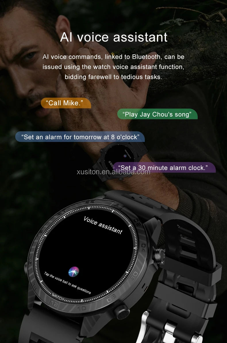 Montre Connectée JS MARQ 2025 Homme – Haute Qualité, Style Sport & Fashion, 100 Modes, Podomètre, Écran Rond HD 1,39", Appels Bluetooth, Contrôle Musique, Suivi Cardiaque – Compatible Android