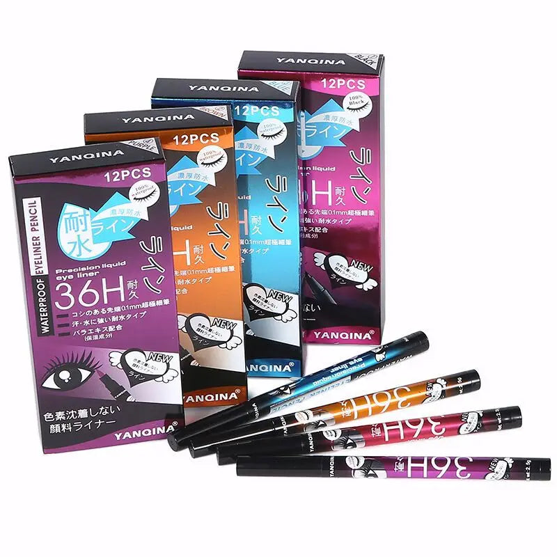 Eyeliner Liquide Noir — Formule **imperméable et longue tenue jusqu’à 36h**, séchage rapide sans bavure. Pointe fine et fluide pour un tracé précis et intense. Parfait pour un regard défini et un maquillage professionnel durable.