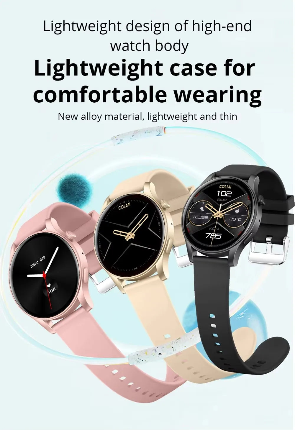 Montre Connectée V73 Homme & Femme – Écran AMOLED, Appels Bluetooth, Suivi Santé & Fitness, Étanche IP67, Réveil, Chronographe