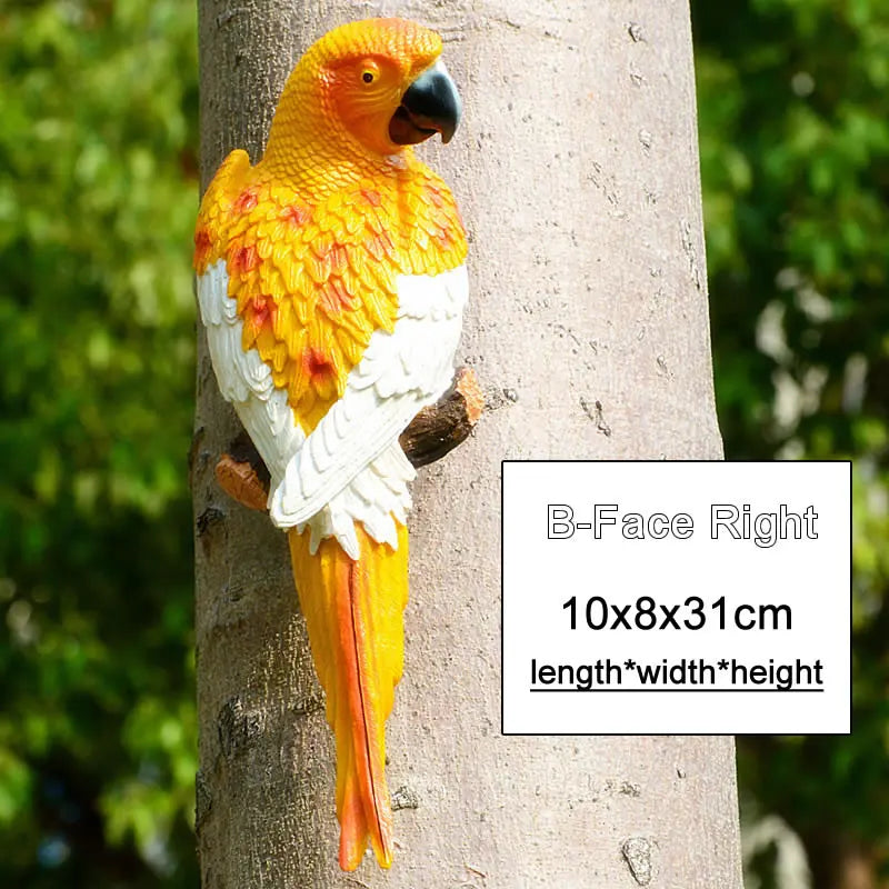 Resin Parrot Wall Sculpture – Decorative Garden & Home Ornament