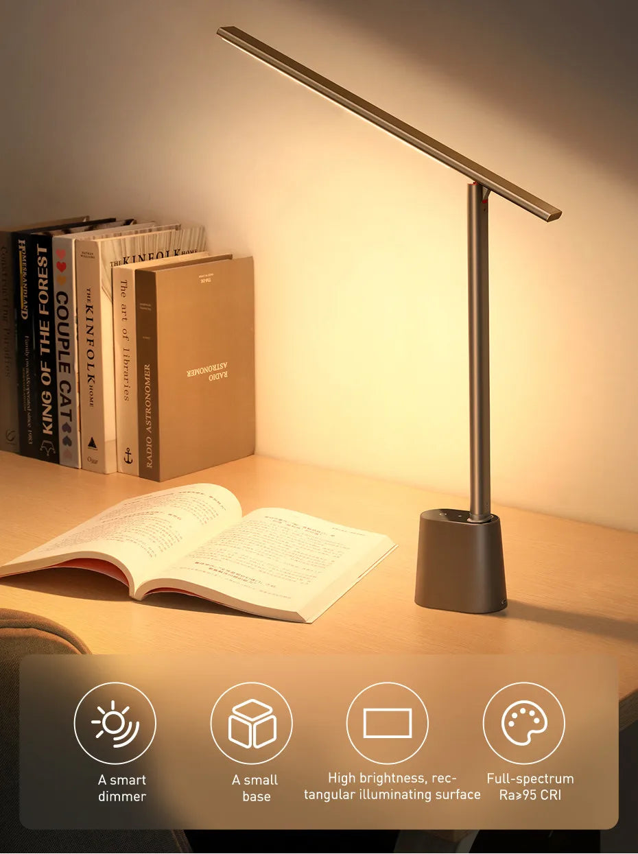 LED Desk Lamp – Eye-Caring Dimmable Study & Office Light with Smart Brightness