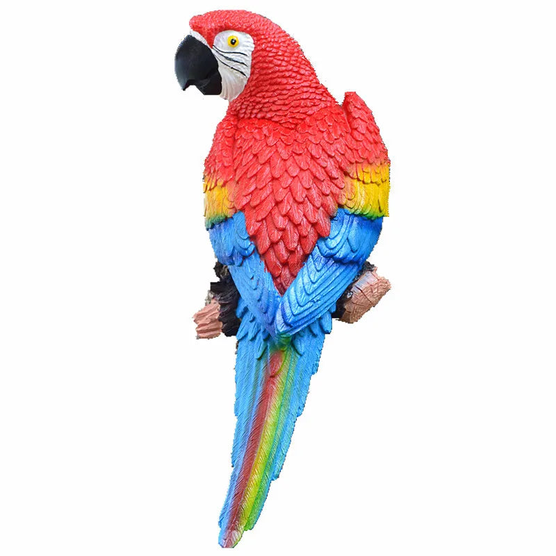 Resin Parrot Wall Sculpture – Decorative Garden & Home Ornament