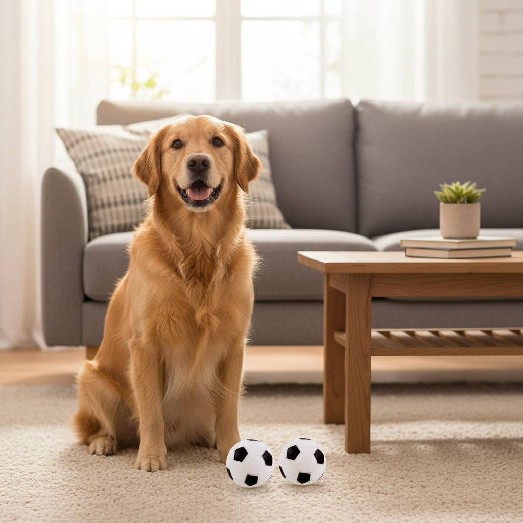 Squeaky Rubber Dog Ball Toy – Interactive Chew Toy for Small Dogs