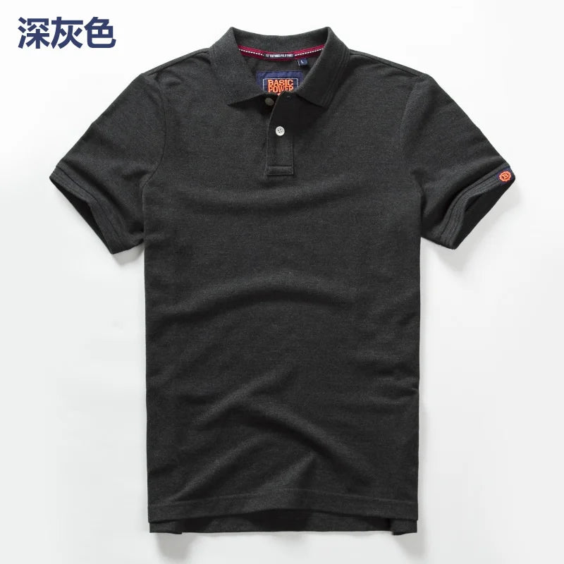 Polos d'été pour hommes chemises en coton à manches courtes lettre brodée emblème chemise Simple pour homme taille M-3XL BP6900