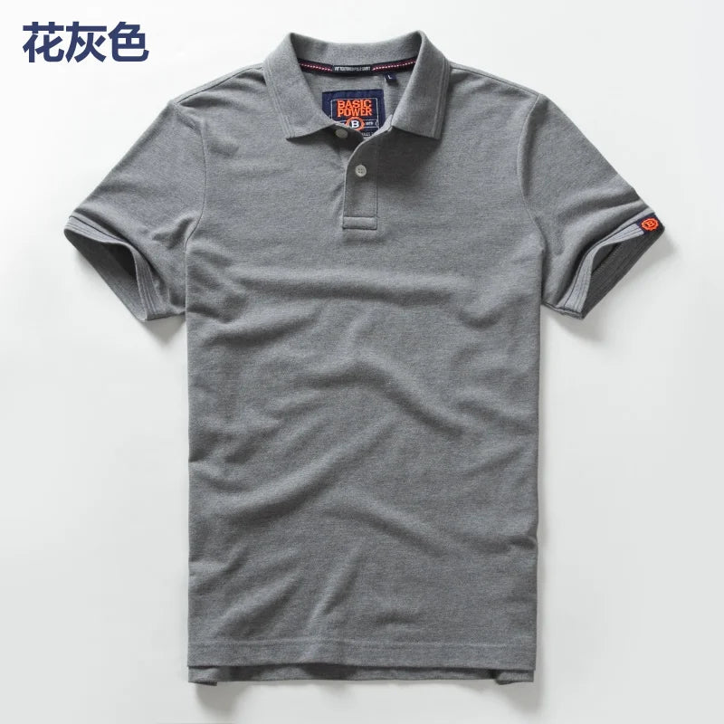 Polos d'été pour hommes chemises en coton à manches courtes lettre brodée emblème chemise Simple pour homme taille M-3XL BP6900