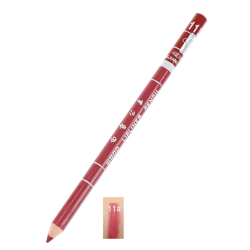 1 Pièce Crayon à Lèvres Professionnel en Bois – Waterproof, Longue Tenue, Maquillage des Lèvres pour Femmes, Outil Beauté