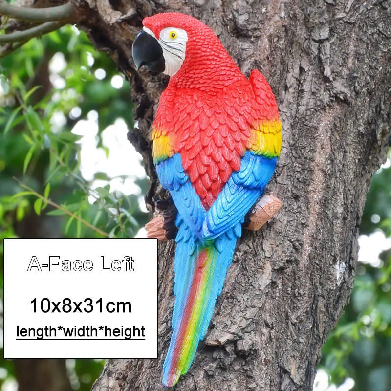 Resin Parrot Wall Sculpture – Decorative Garden & Home Ornament