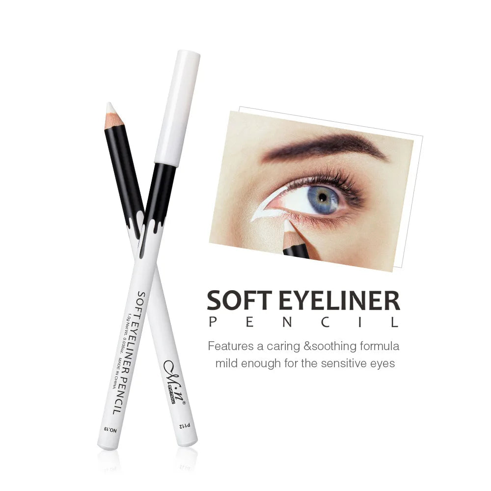 Crayon Eyeliner pour Femmes — longue tenue, waterproof, haute pigmentation, blanc, disponible en 1 à 10 pcs, maquillage des yeux