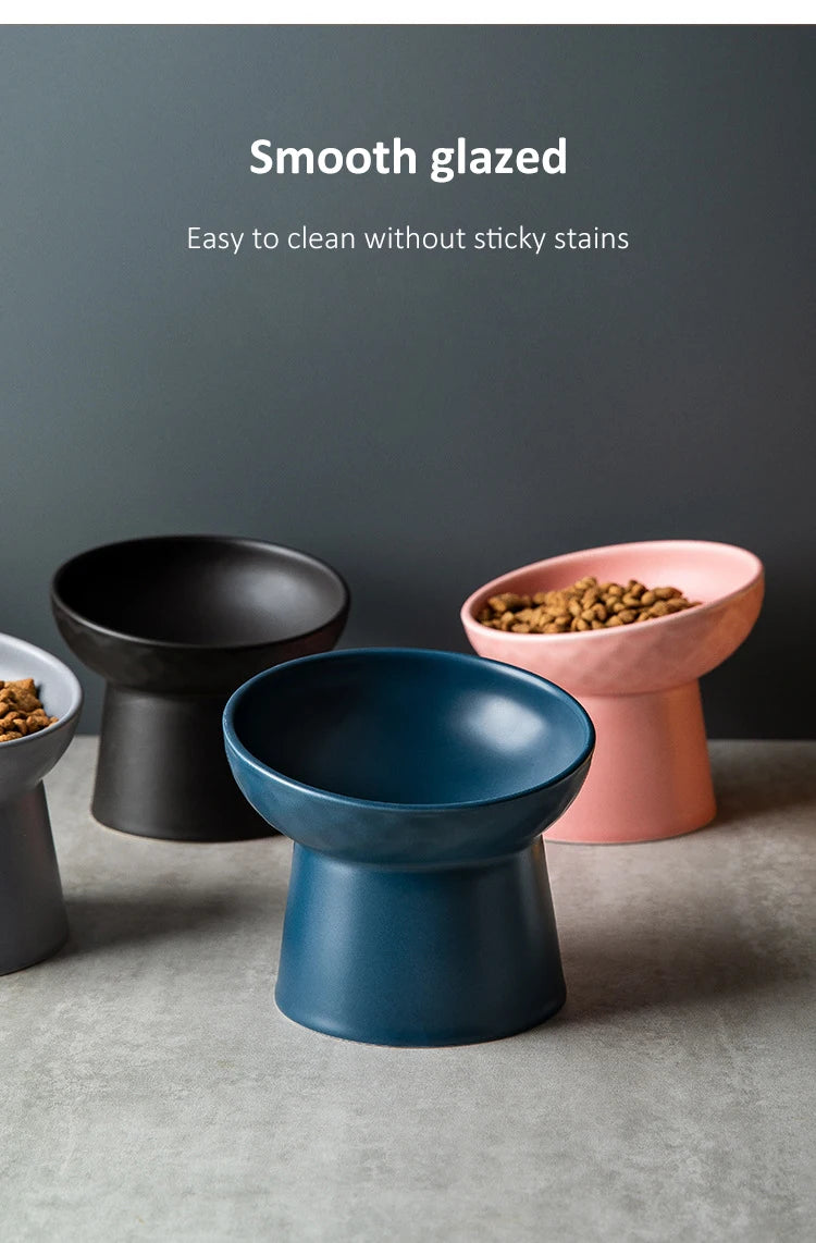 Nordic Ceramic Elevated Pet Bowl – Raised Food & Water Bowl for Cats & Dogs