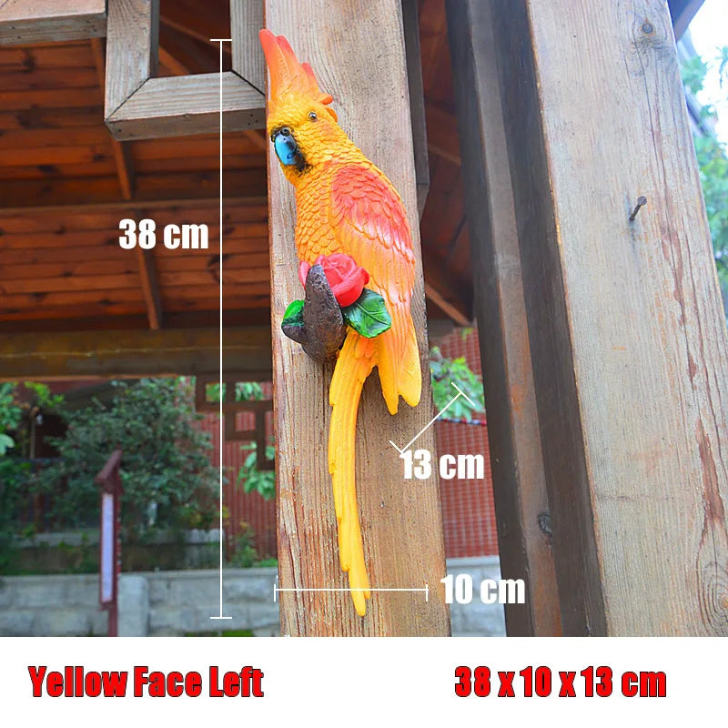 Resin Parrot Wall Sculpture – Decorative Garden & Home Ornament